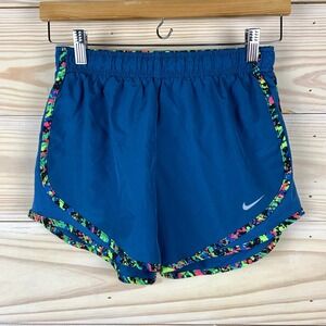 Nike Running Shorts Womens Small Retro Teal Paint‎ Splatter Dri Fit